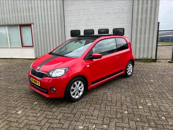 Skoda Citigo 1.0 T 44KW 2012 Rood Panoramadak, pdc, airco