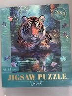 Puzzel Jigsaw 48x68 cm 1000 stukjes tijger velvet fluweel, Ophalen of Verzenden, 500 t/m 1500 stukjes, Nieuw, Legpuzzel