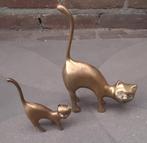 Vintage Messing Katten Beelden Set, Ophalen
