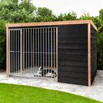 Houten hondenkennel | Zwart potdeksel en Douglas, Ophalen of Verzenden, Nieuw, 110 cm of meer, 100 cm of meer