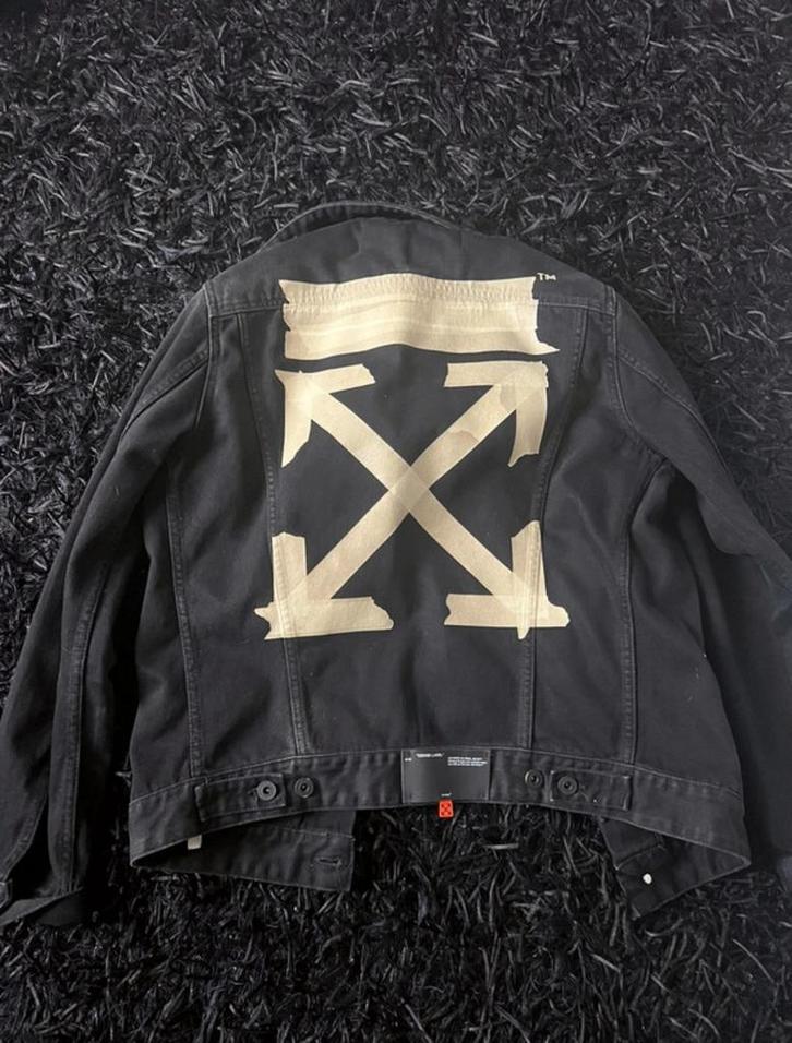 Spijkerjas Off White, Kleding | Heren, Jassen | Zomer, Zo goed als nieuw, Maat 46 (S) of kleiner, Zwart, Ophalen of Verzenden