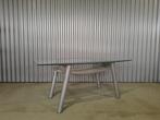 Glazen vergadertafel/leestafel/eettafel, Ophalen, Gebruikt, 100 tot 150 cm, Glas
