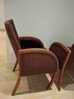 Set van 4 originele Loom furniture stoelen met leer, Gebruikt, Bruin, Leer, Vier