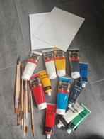 Acrylverf, penselen, schilderijtjes, Hobby en Vrije tijd, Schilderen, Ophalen of Verzenden, Zo goed als nieuw, Ezel