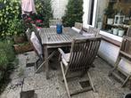 Houten tuinset (tafel met 6 stoelen) gratis, Tuin en Terras, Tuinsets en Loungesets, Ophalen, Gebruikt, 6 zitplaatsen, Tuinset