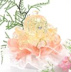 Schitterende perzik kristal koets bruidstaart topper., Hobby en Vrije tijd, Ophalen of Verzenden, Nieuw, Versiering, Geboorte of Huwelijk