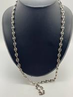 Z1000 Prachtige zilveren ketting koffieboon schakel, Sieraden, Tassen en Uiterlijk, Kettingen, Ophalen of Verzenden, X, Zilver