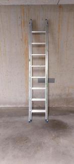 aluminium opsteekladder 2 x 8 sporen, Doe-het-zelf en Verbouw, Ladders en Trappen, Ophalen, Gebruikt, Ladder, Opvouwbaar of Inschuifbaar