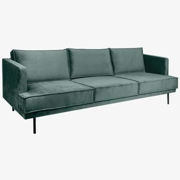 The Duchess Velvet 3,5-zits Bank Grijs Blauw + Hocker beschikbaar voor biedingen