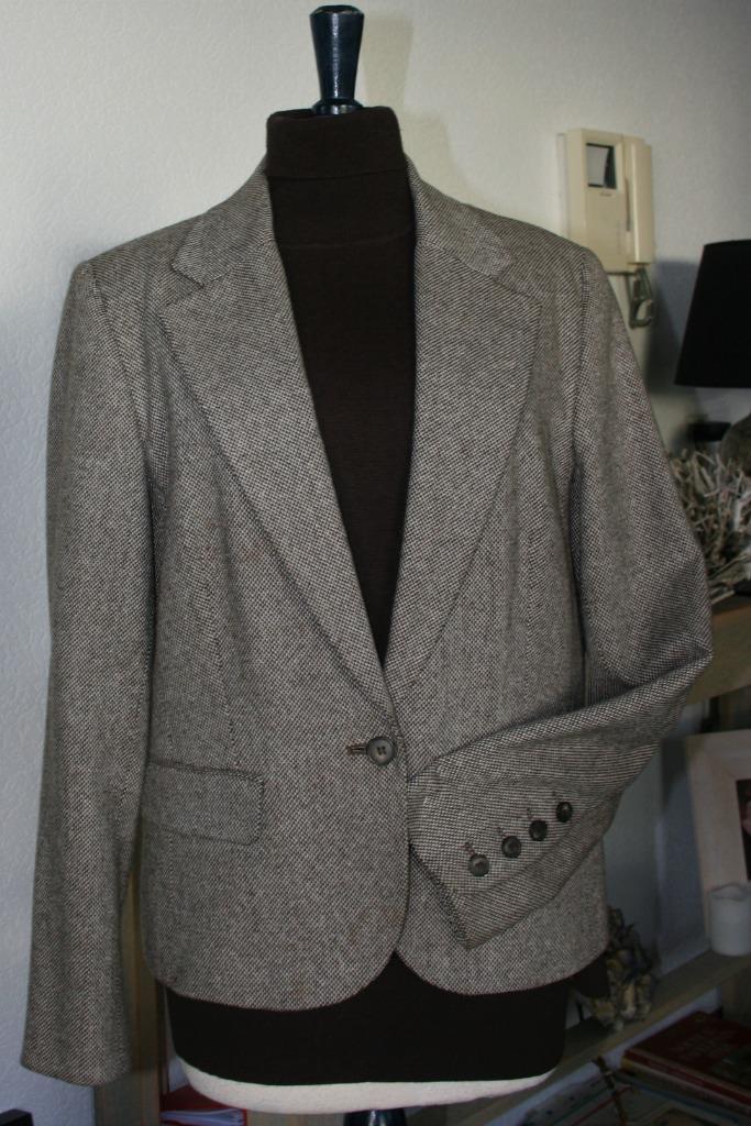 PROMISS jasje (40) pantalon (38) bruintinten gemêleerd 38/40, Kleding | Dames, Jasjes, Kostuums en Pakken, Zo goed als nieuw, Kostuum of Pak