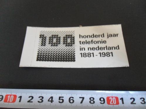 sticker PTT Telecom 100 jaar telefonie in Nederland 1981, Verzamelen, Stickers, Zo goed als nieuw, Bedrijf of Vereniging, Ophalen