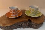 Espresso Set – Retro Jaren '70/’80 – Oranje & Groen LBVYR, Ophalen of Verzenden, Zo goed als nieuw, Overige stijlen, Kop(pen) en/of Schotel(s)