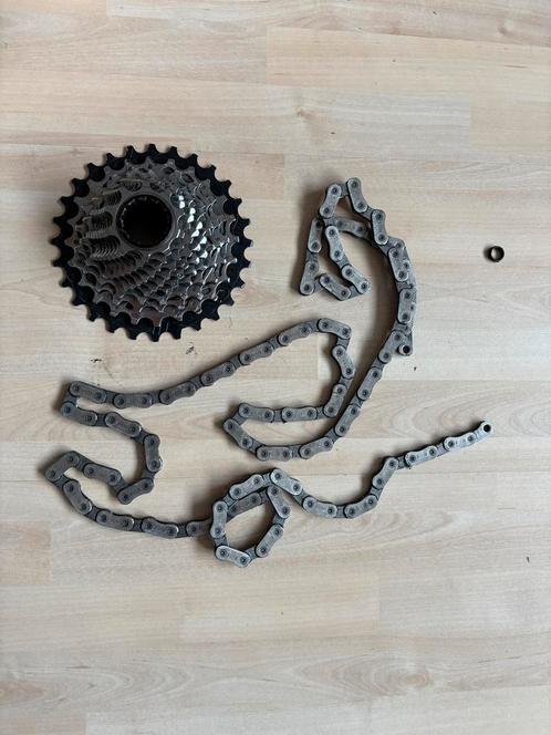 SRAM Force D1 cassette + ketting 10/33 10/28, Fietsen en Brommers, Fietsonderdelen, Zo goed als nieuw, Racefiets, Derailleur of Ketting