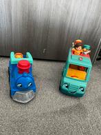 Fisher price trein en hamburgerauto, Kinderen en Baby's, Ophalen, Zo goed als nieuw, Auto of Voertuig, Met geluid