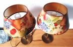 2 Identieke vintage tafellampen(design Massive- België) 2008, Huis en Inrichting, Lampen | Tafellampen, Gebruikt, Stof, Ophalen of Verzenden