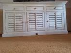 Riviera Maison massief houten dressoir TV kast louvre wit, 150 tot 200 cm, Ophalen of Verzenden, Zo goed als nieuw, Riviera Maison