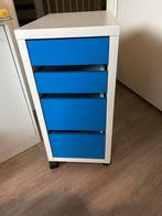 MICKE Ladeblok Wit/Blauw - 35x75cm, Huis en Inrichting, Ophalen, Gebruikt, 3 of 4 laden, Minder dan 100 cm