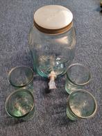 Limonade schenker met vier glazen tap pot, Huis en Inrichting, Glas of Glazen, Ophalen of Verzenden, Overige stijlen, Glas