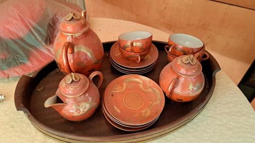 Japans Theeservies met Draken, Antiek en Kunst, Antiek | Servies compleet, Ophalen of Verzenden