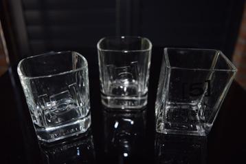 Label 5 | 3 Whisky glazen | 2 decors | collectors items beschikbaar voor biedingen