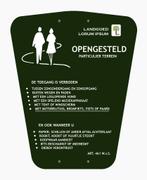 Openstelling Bord Opengesteld "Vrij wandelen op wegen paden", Ophalen of Verzenden, Nieuw