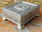 Mooi oud Engels silverplate kistje met een hondenkop 15,3 cm, Ophalen of Verzenden