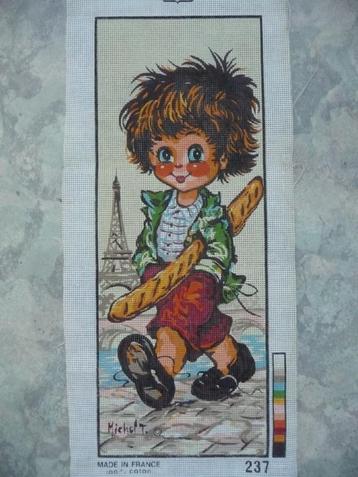 Borduurwerk-stramien "Jongen met stokbrood" beschikbaar voor biedingen