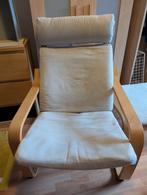 Ikea Poang Stoel met Voetenbank, Huis en Inrichting, Fauteuils, Hout, Gebruikt, Ophalen of Verzenden, 50 tot 75 cm