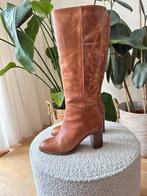 Cognac bruin leren laarzen maat 40, Ophalen of Verzenden, Zo goed als nieuw, Bruin, Hoge laarzen