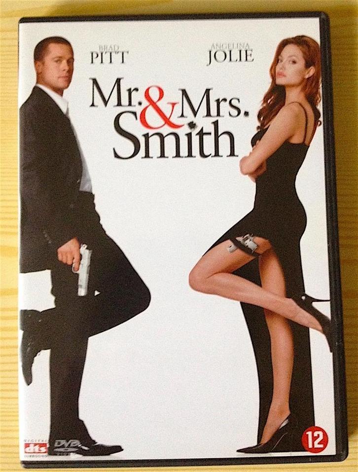 dvd Mr. and Mrs. Smith met Brad Pitt, Angelina Jolie, Cd's en Dvd's, Dvd's | Thrillers en Misdaad, Zo goed als nieuw, Actiethriller