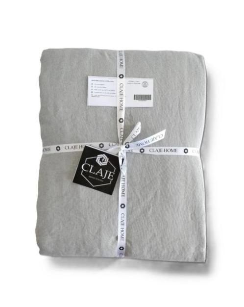 100% linnen dekbedovertrek 260x240 met slopen Light Grey, Huis en Inrichting, Slaapkamer | Beddengoed, Nieuw, Dekbedovertrek, Tweepersoons