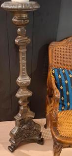 Grote antieke tinnen kerk kandelaar, Antiek en Kunst, Ophalen, Overige materialen