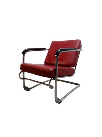 Vintage buisframe fauteuil beschikbaar voor biedingen
