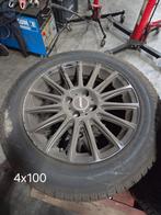 Winterwielen 4x100 Zwarte Lichtmetalen Velgen, Auto-onderdelen, Banden en Velgen, Gebruikt, 16 inch, Banden en Velgen, Personenwagen