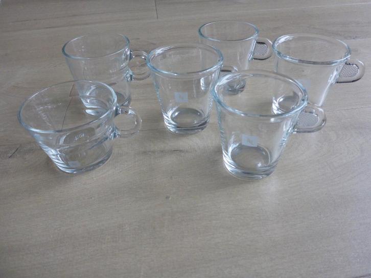 6 nespresso glazen kopjes., Huis en Inrichting, Keuken | Servies, Zo goed als nieuw, Glas of Glazen, Overige stijlen, Glas, Ophalen of Verzenden