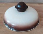 BRUIN/BEIGE EMAILLE DEKSEL, Huis en Inrichting, Keuken | Potten en Pannen, Ophalen of Verzenden, Zo goed als nieuw, Overige materialen