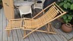 2x Relaxstoel Bamboo met voetsteun, Ophalen, Zo goed als nieuw