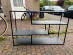 Zwarte metalen industriele vakken kast, Huis en Inrichting, Kasten | Wandmeubels, Ophalen, Gebruikt, 25 tot 50 cm, Minder dan 150 cm