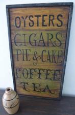 Handgeschilderd pubbord/antiek vintage sign/Oysters/oesters, Huis en Inrichting, Ophalen of Verzenden, Zo goed als nieuw