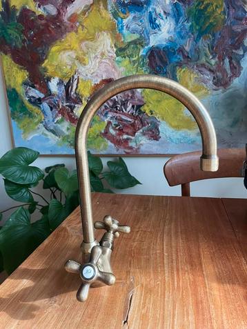 Keukenkraan vintage brons messing nieuw in doos beschikbaar voor biedingen