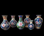 Cloisonné emaille vaasjes (mini) 6 stuks, Antiek en Kunst, Antiek | Vazen, Ophalen of Verzenden