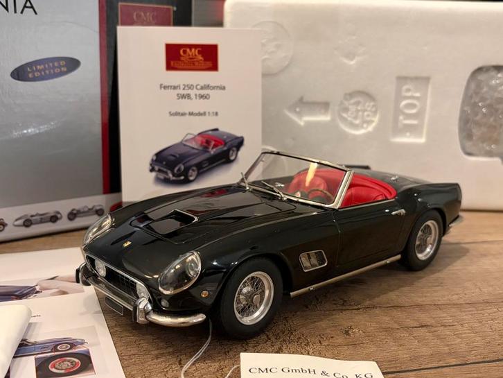 CMC Ferrari 250 SWB California 1960 Zwart M-094, Hobby en Vrije tijd, Modelauto's | 1:18, Zo goed als nieuw, Overige merken, Ophalen of Verzenden