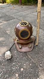Antieke koperen duikhelm als lamp, Antiek en Kunst, Ophalen of Verzenden