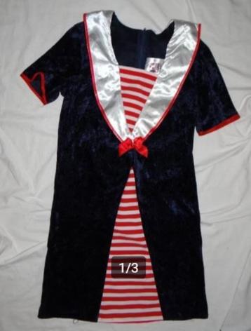 Leuke blauw/wit/rood MATROOS/MARINE/NAVY jurkje + hoedje beschikbaar voor biedingen