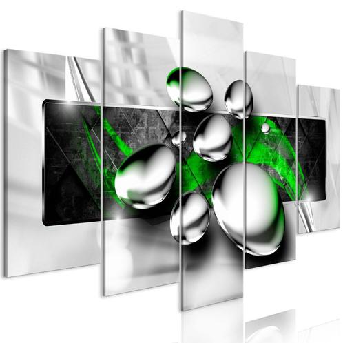 1003 Abstract Groen Grijs 5 Luik Schilderij 200x100cm XXL, Antiek en Kunst, Kunst | Schilderijen | Klassiek, Ophalen of Verzenden