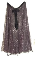 MOOIE KANTEN MET GLITTERS MIDDELLANGE ROK, Zwart, Gedragen, Onder de knie, Ophalen