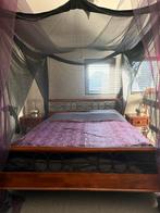 Houten Ledikant met Nachtkastjes, Huis en Inrichting, Ophalen, Gebruikt, Bruin, 210 cm