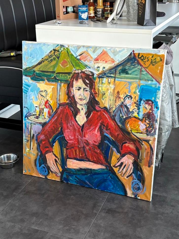 Arien Winkel - Loesje - 1x1 meter - Amersfoort 2004, Antiek en Kunst, Kunst | Schilderijen | Klassiek, Ophalen