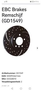 EBC Brakes GD1549 Remschijf - Nieuw, Ophalen, Nieuw, Ford