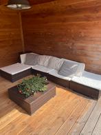 Loungeset wicker, Tuin en Terras, Tuinsets en Loungesets, Ophalen, 5 zitplaatsen, Gebruikt, Loungeset
